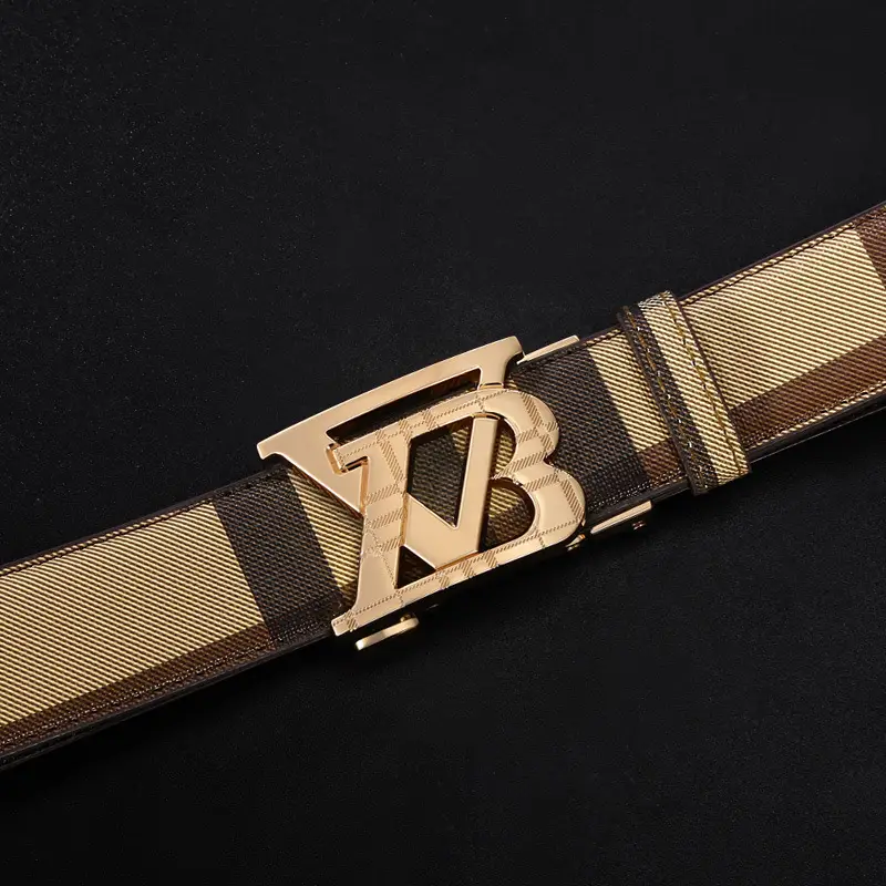 Men's Black Leather Belt with Automatic Buckle - Image 3
