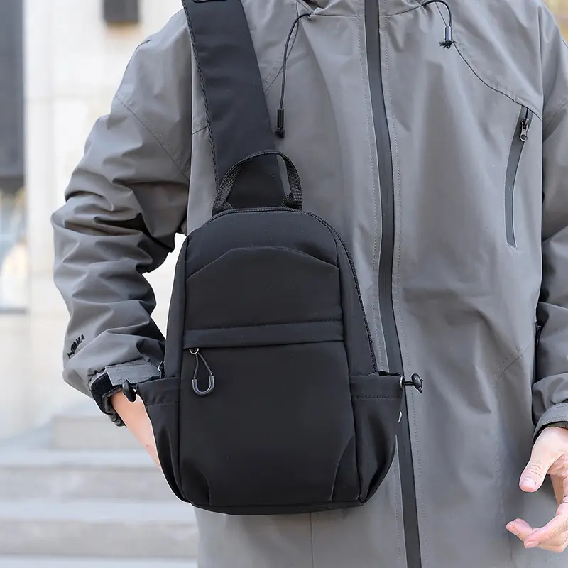 Men's Black Multi-Functional Shoulder Crossbody Bag - Image 4