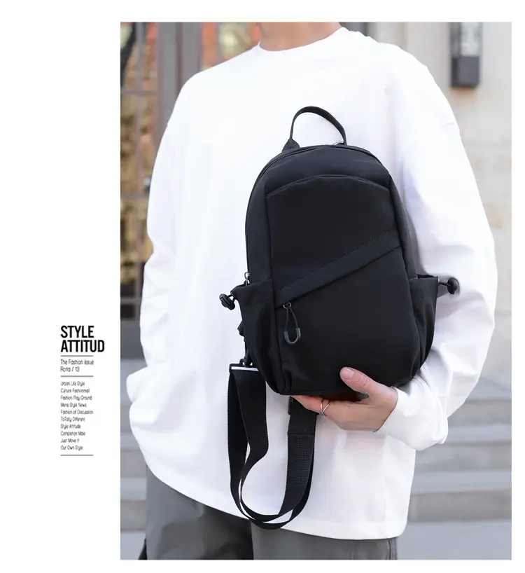 Men's Black Multi-Functional Shoulder Crossbody Bag — feature 15
