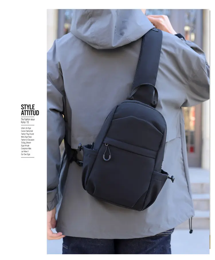 Men's Black Multi-Functional Shoulder Crossbody Bag — feature 20