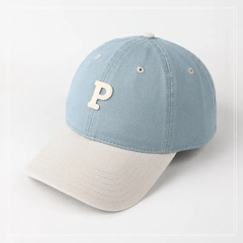 Vintage Blue Baseball Cap with Embroidered P Logo - Image 6