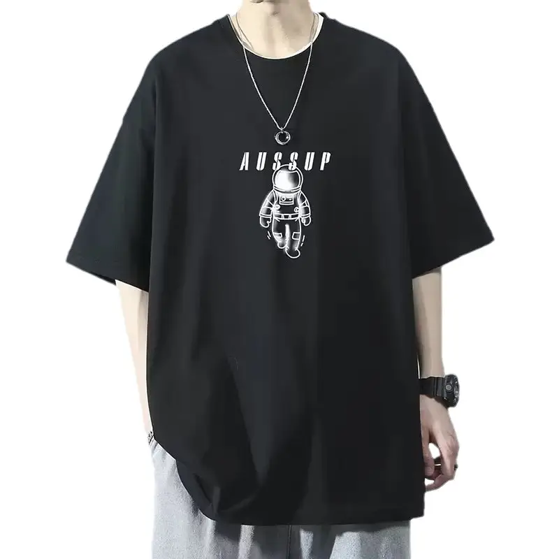 Men White Loose T-Shirt Summer Casual Brand - Image 37