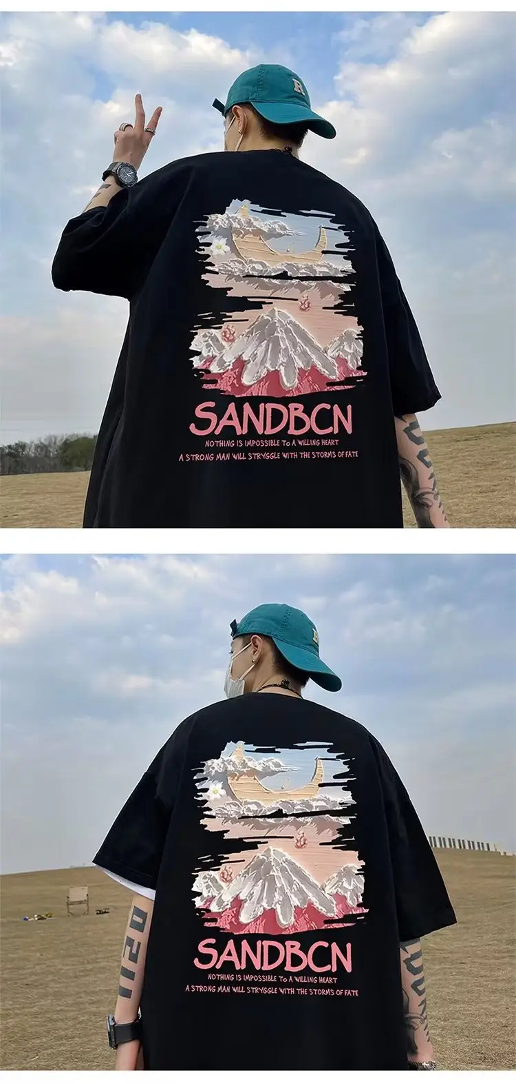 Men White Loose T-Shirt Summer Casual Brand — feature 16