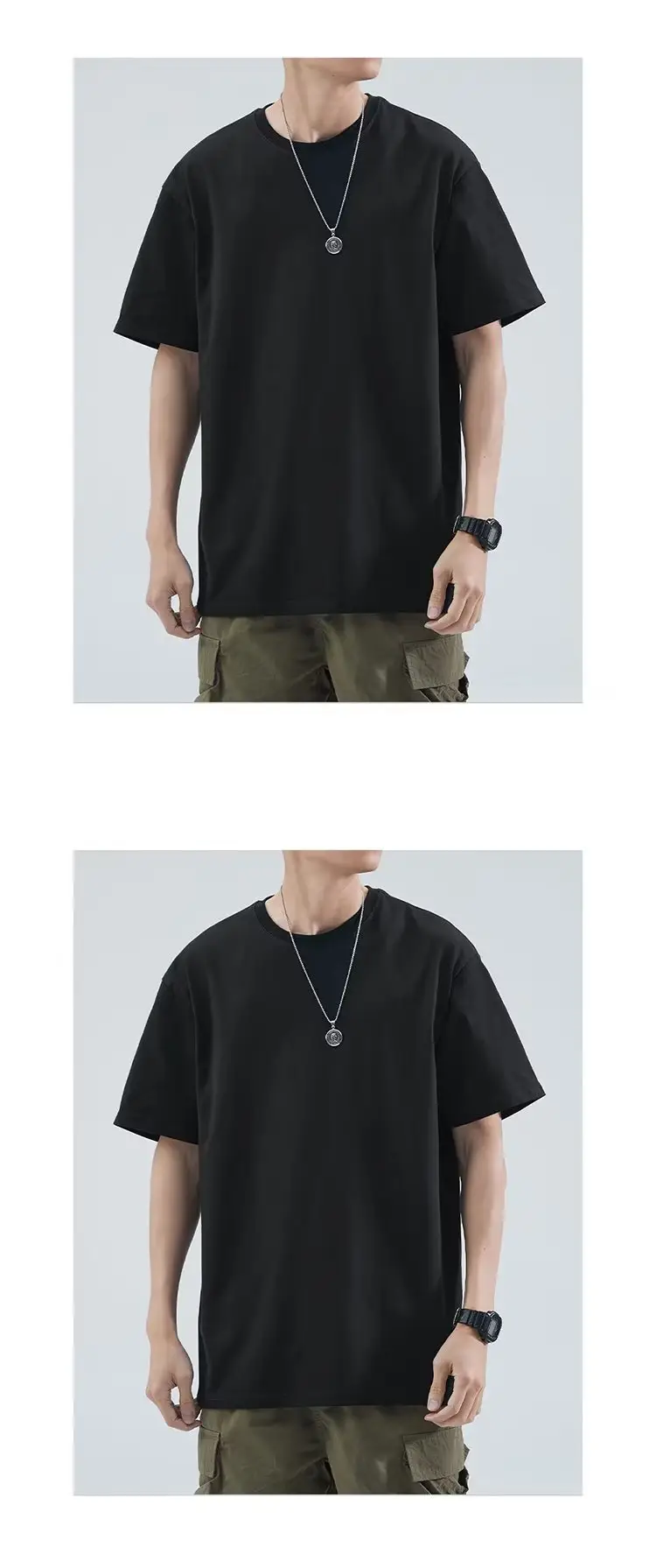 Men White Loose T-Shirt Summer Casual Brand — feature 22