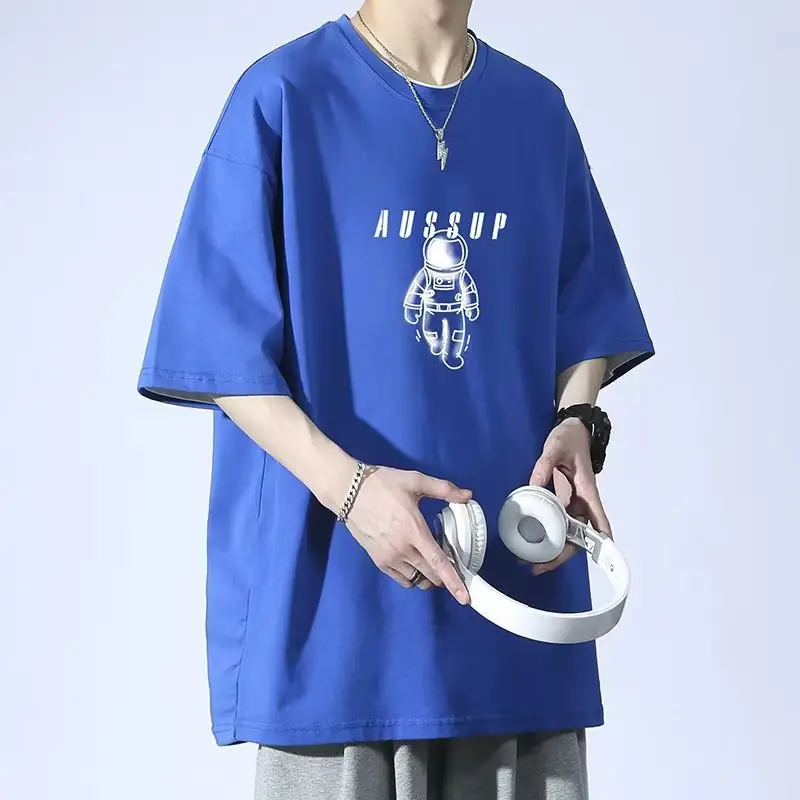 Men White Loose T-Shirt Summer Casual Brand - Image 11