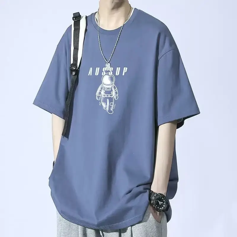 Men White Loose T-Shirt Summer Casual Brand - Image 12