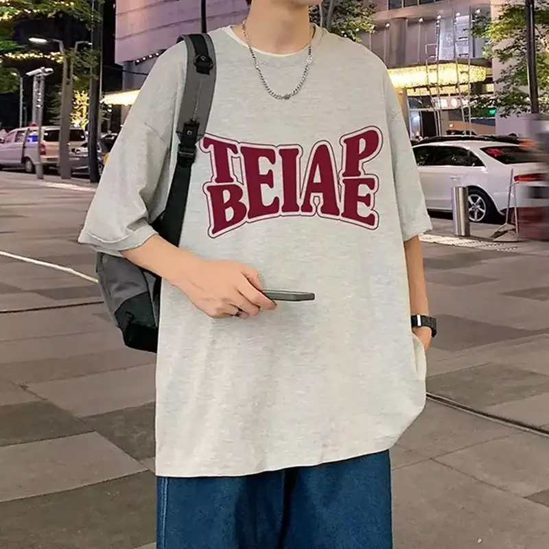 Men White Loose T-Shirt Summer Casual Brand - Image 27