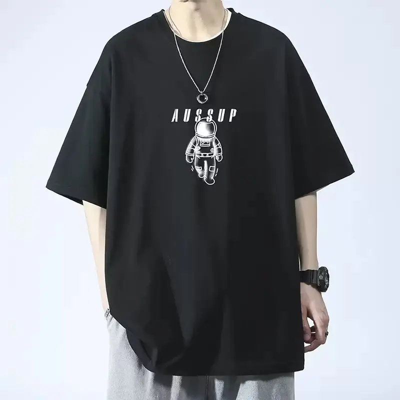 Men White Loose T-Shirt Summer Casual Brand - Image 8