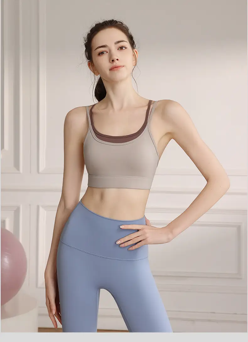 Sports Underwear Shockproof High Strength with Buckle Fixed Yoga Clothing Beauty Back Running Fitness Bra Yoga Vest — feature 7