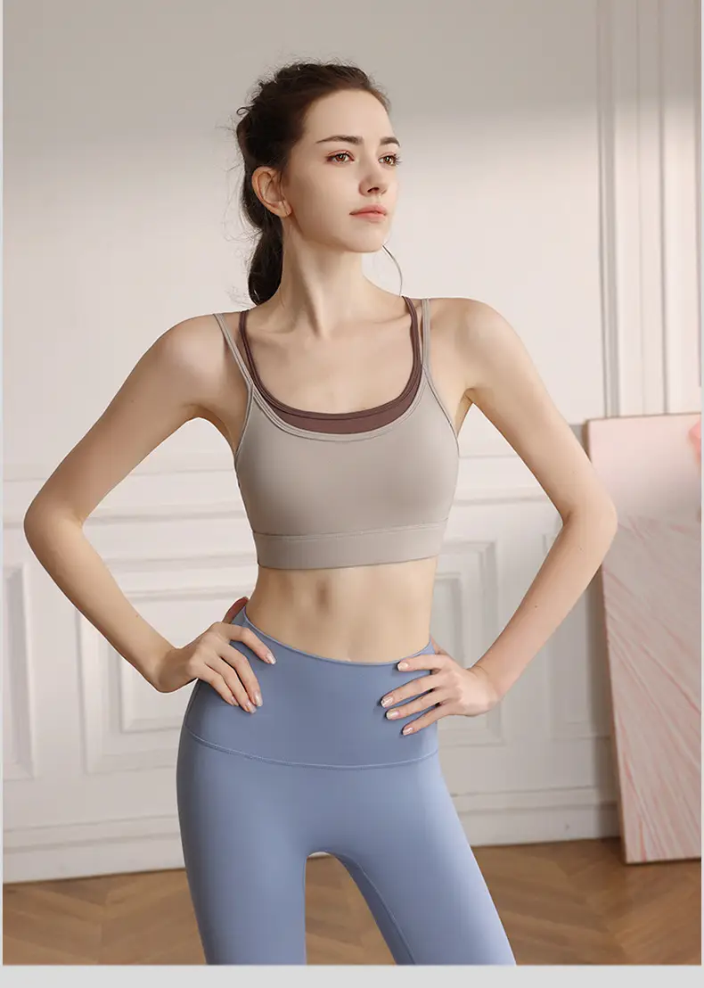 Sports Underwear Shockproof High Strength with Buckle Fixed Yoga Clothing Beauty Back Running Fitness Bra Yoga Vest — feature 8