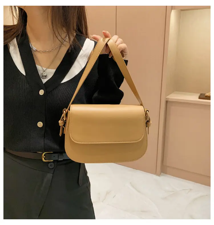 Vintage Niche Tofu Bag Small Women's All-Match Explosions Brown — feature 15