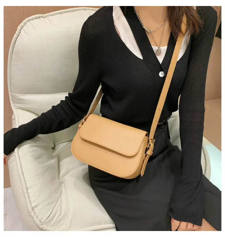 Vintage Niche Tofu Bag Small Women's All-Match Explosions Brown — feature 20