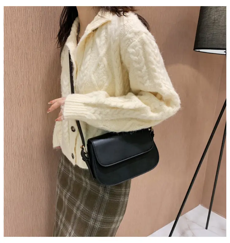 Vintage Niche Tofu Bag Small Women's All-Match Explosions Brown — feature 25