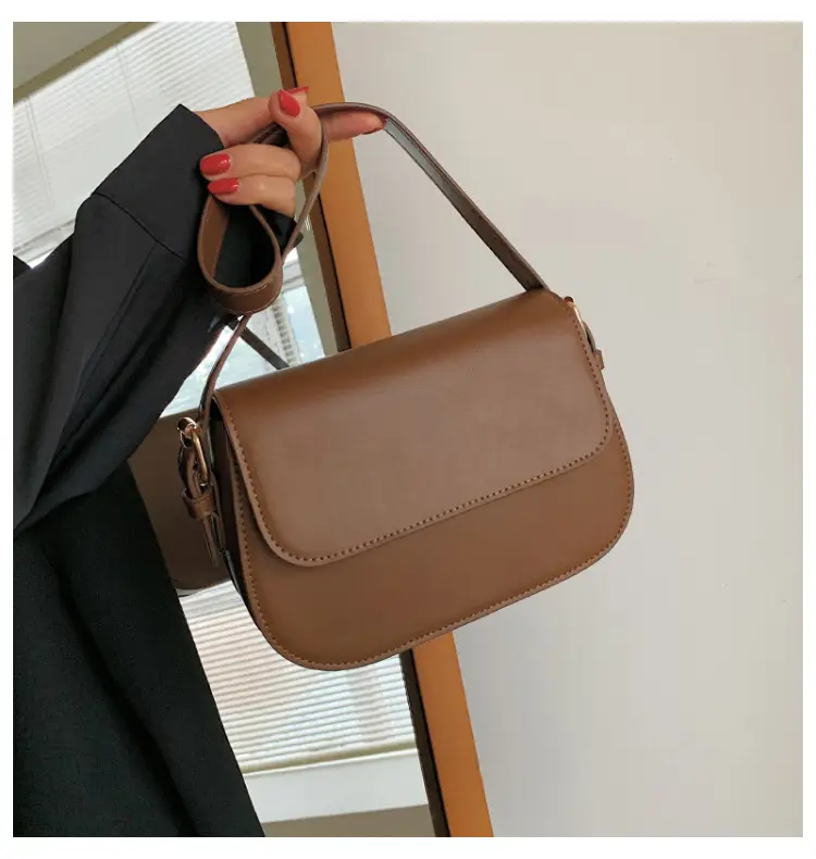 Vintage Niche Tofu Bag Small Women's All-Match Explosions Brown — feature 31