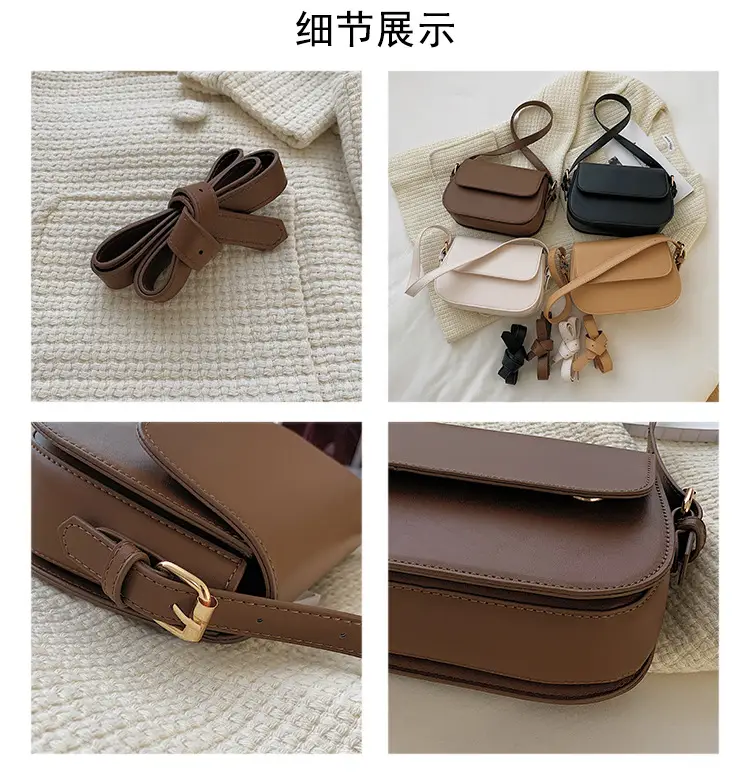 Vintage Niche Tofu Bag Small Women's All-Match Explosions Brown — feature 4