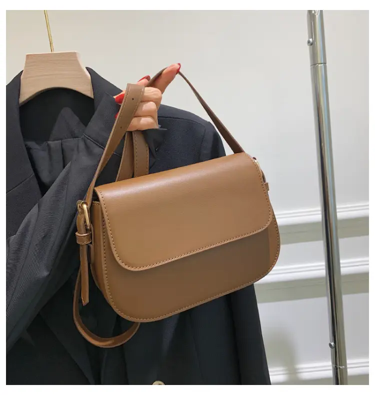 Vintage Niche Tofu Bag Small Women's All-Match Explosions Brown — feature 45