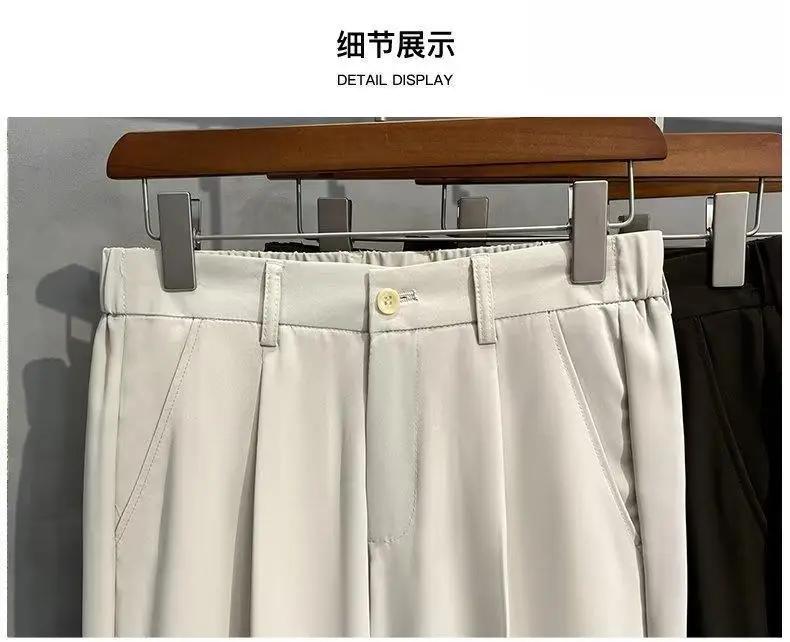 Men Korean Style Straight Pants Grey Spring Summer Casual — feature 16