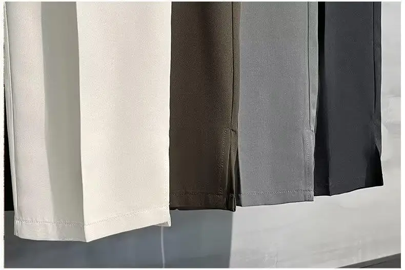 Men Korean Style Straight Pants Grey Spring Summer Casual — feature 18