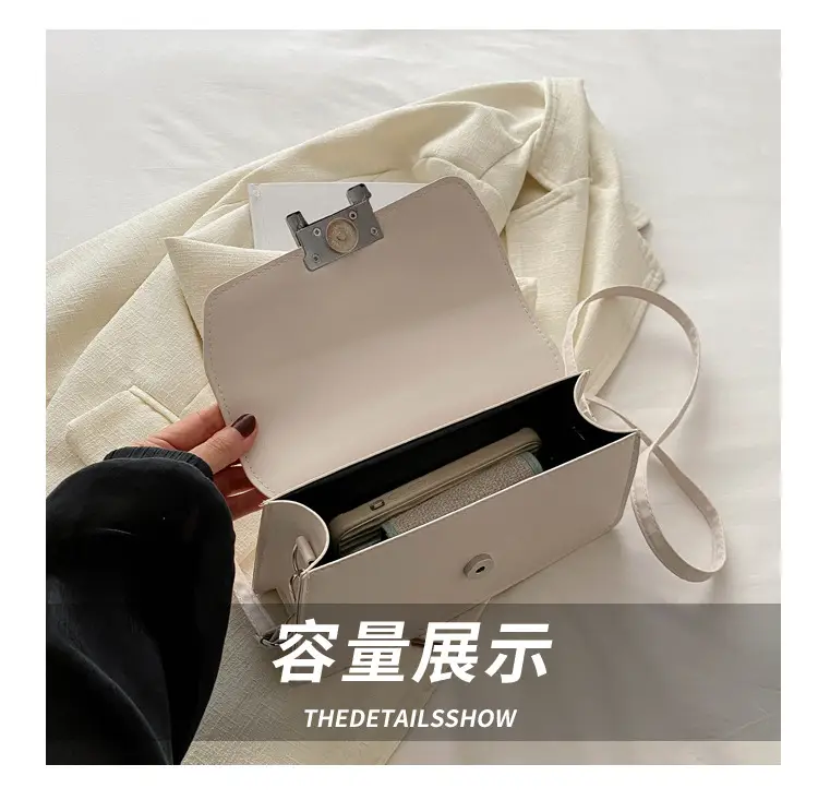 Korean Style H-Lock Shoulder Bag Brown — feature 6