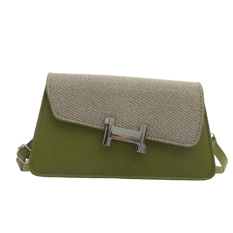 Korean Style H-Lock Shoulder Bag Brown