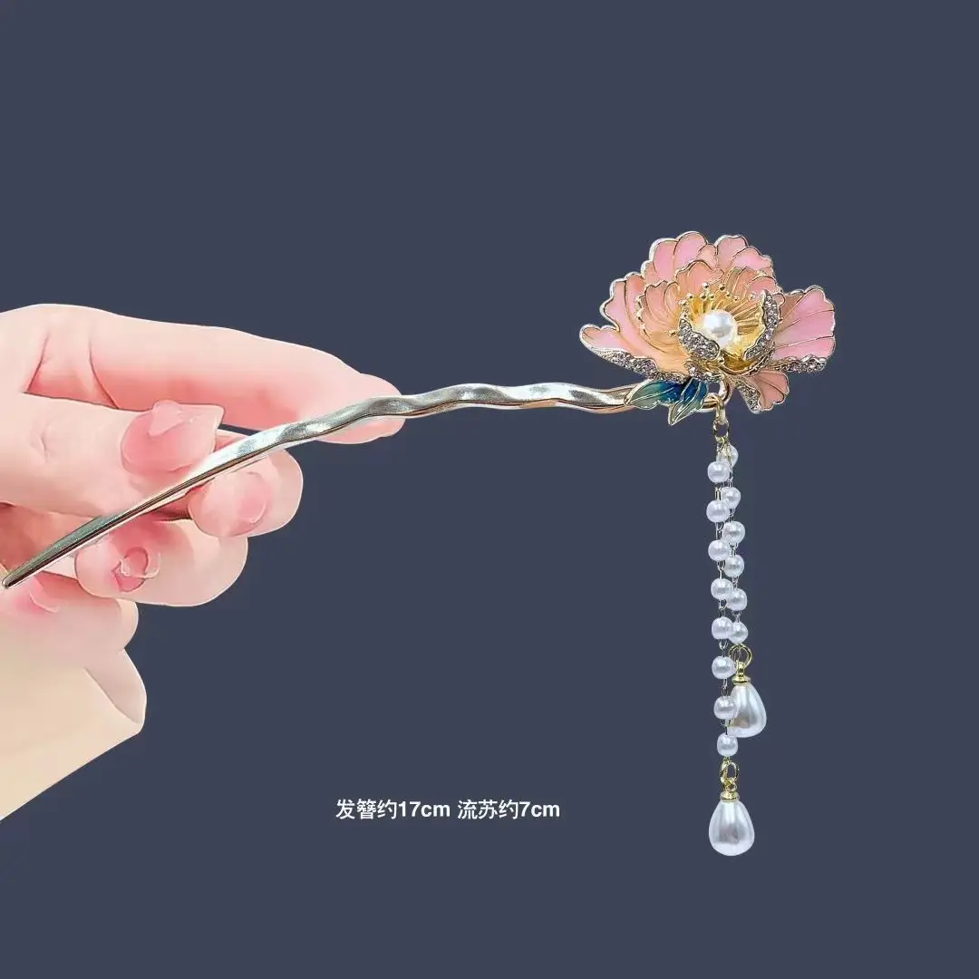 New Chinese Style Antique Hairpin with Pearl Flower Design - Image 22