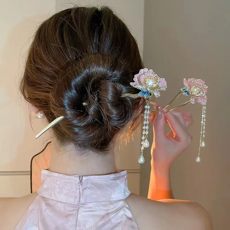 New Chinese Style Antique Hairpin with Pearl Flower Design - Image 23