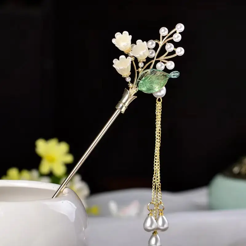 New Chinese Style Antique Hairpin with Pearl Flower Design - Image 18