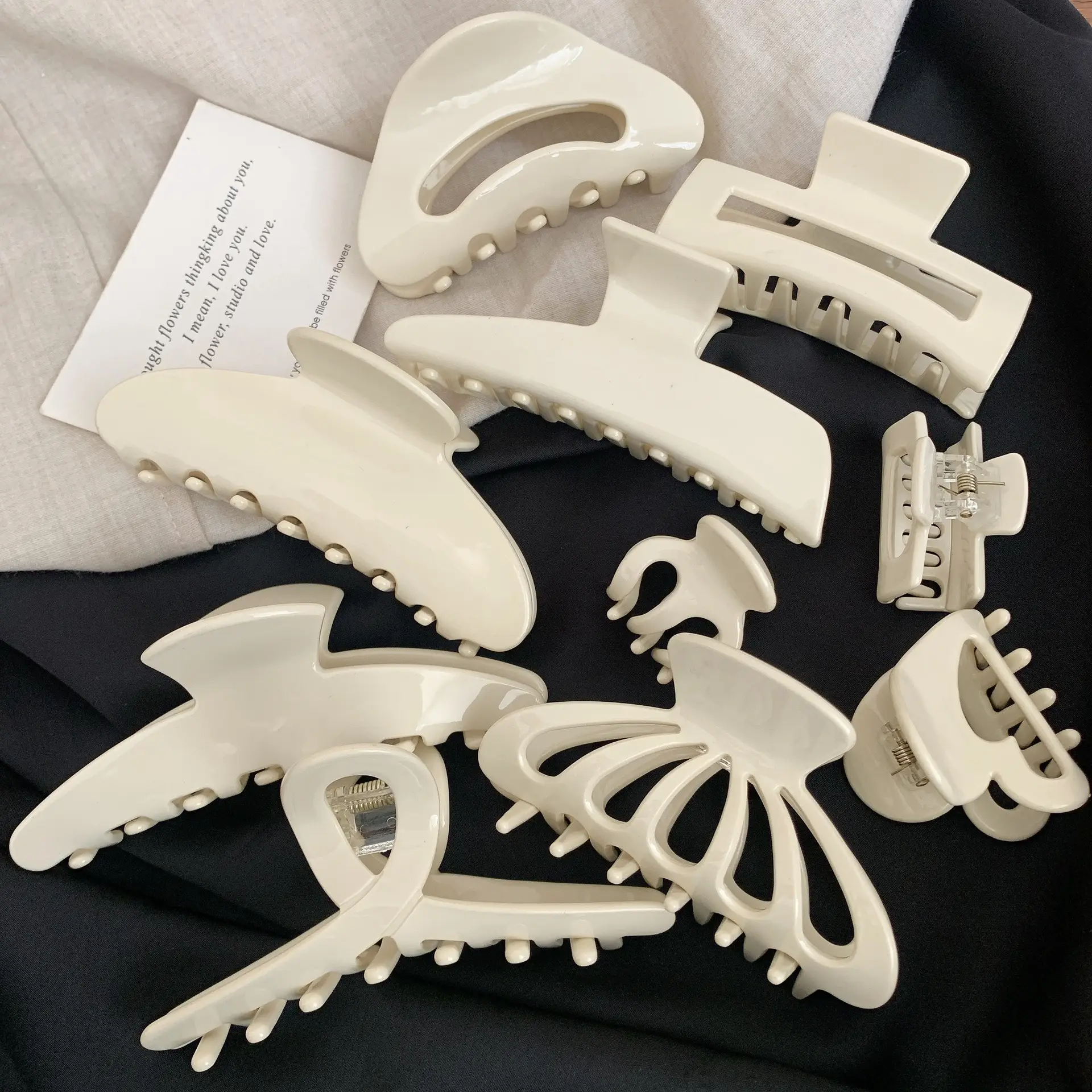 Large Back of Head Hair Clip Milk White - Image 4