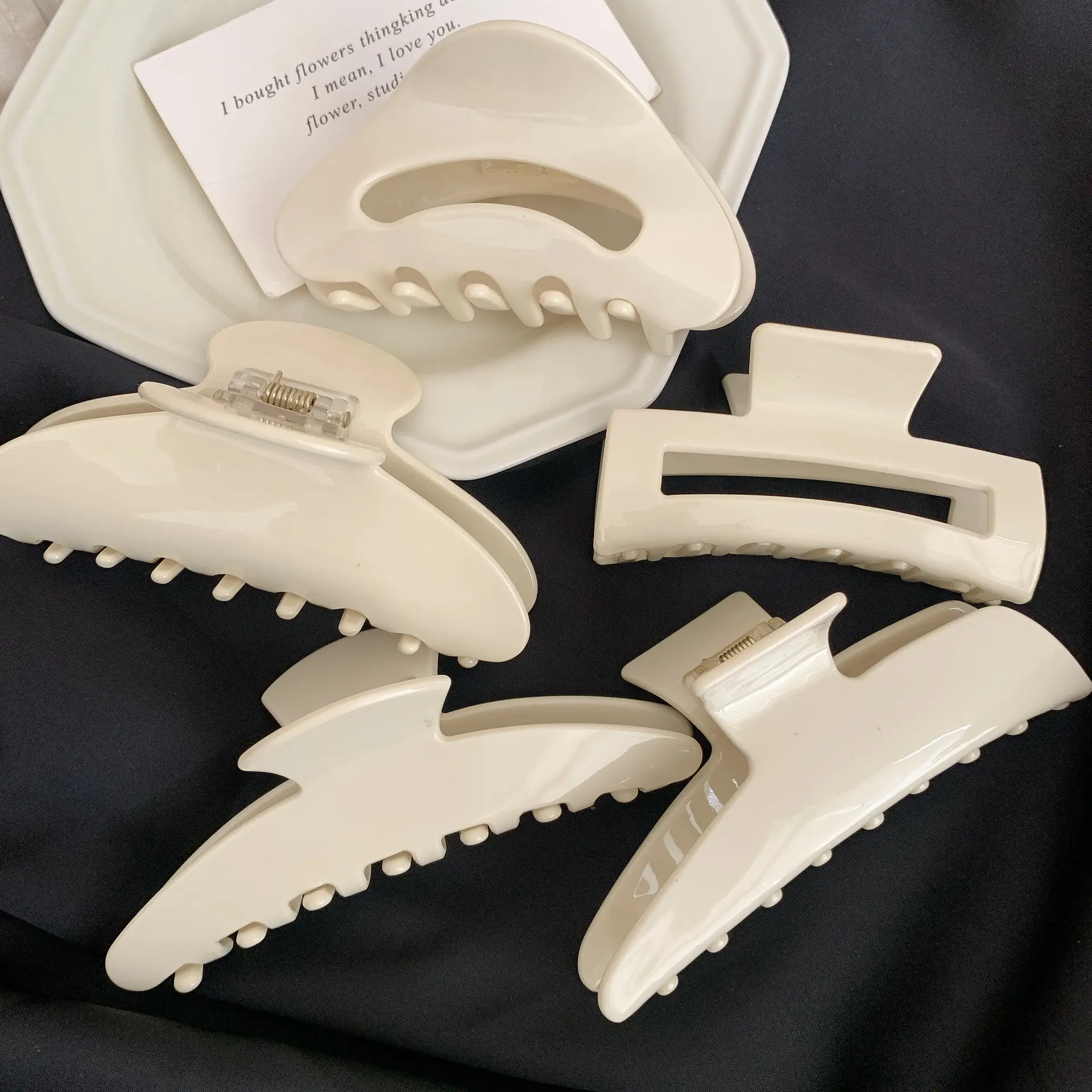 Large Back of Head Hair Clip Milk White - Image 5