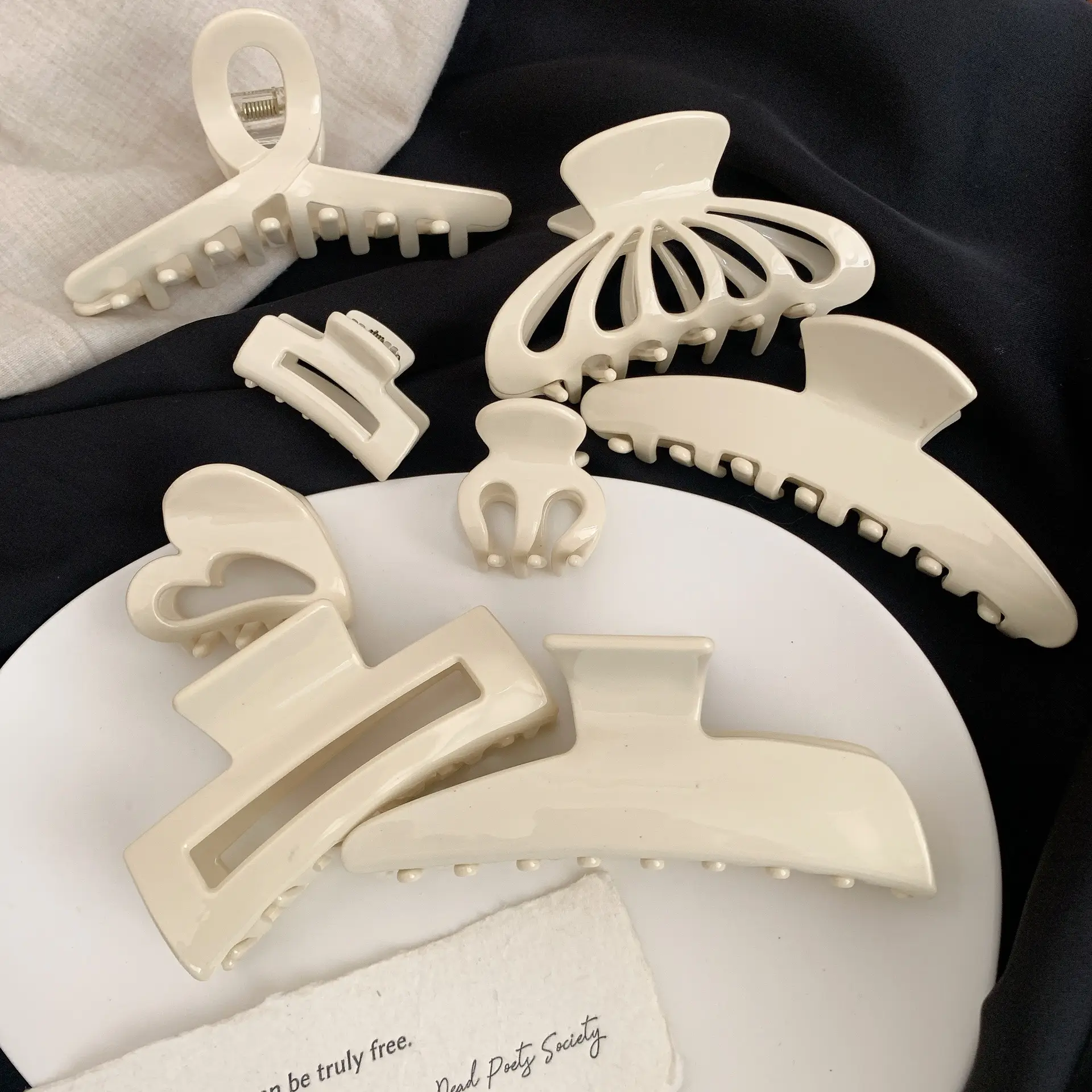 Large Back of Head Hair Clip Milk White - Image 6