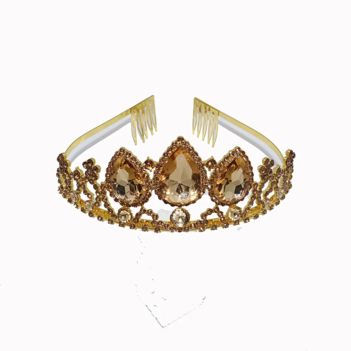 Big Crystal Blue Crown Headband for Girls