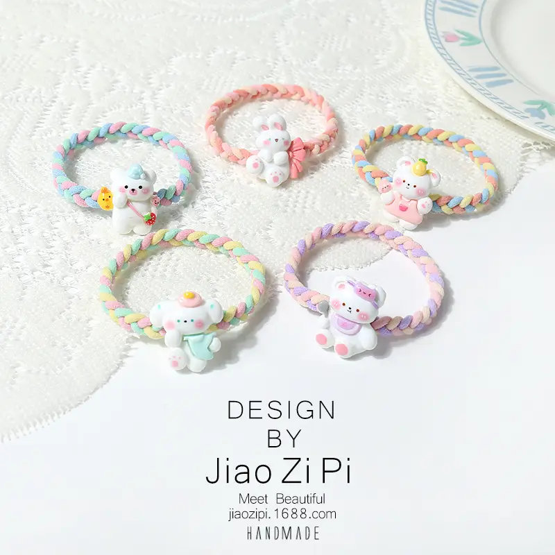 Spring Bear Colorful Rope Hair Bands for Girls - Image 7