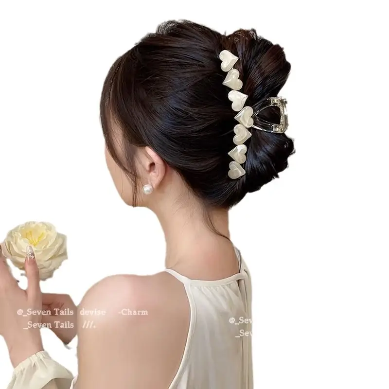 Spring Hair Clamp with Heart Decor for Women - Image 9