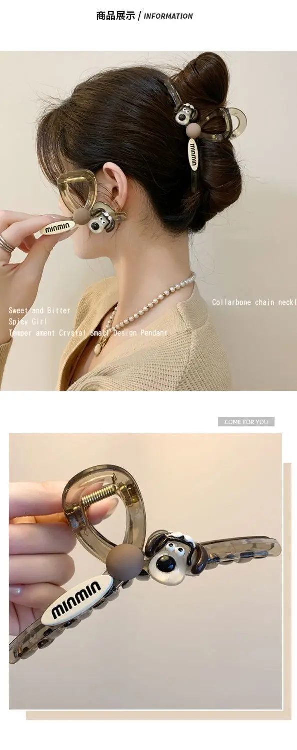 Spring Hair Clamp with Heart Decor for Women — feature 2