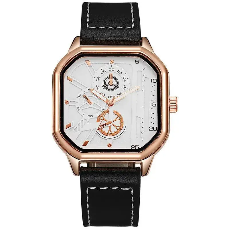 Men's European Style Quartz Watch with 3-eyes and Screwed In Dial - Image 3