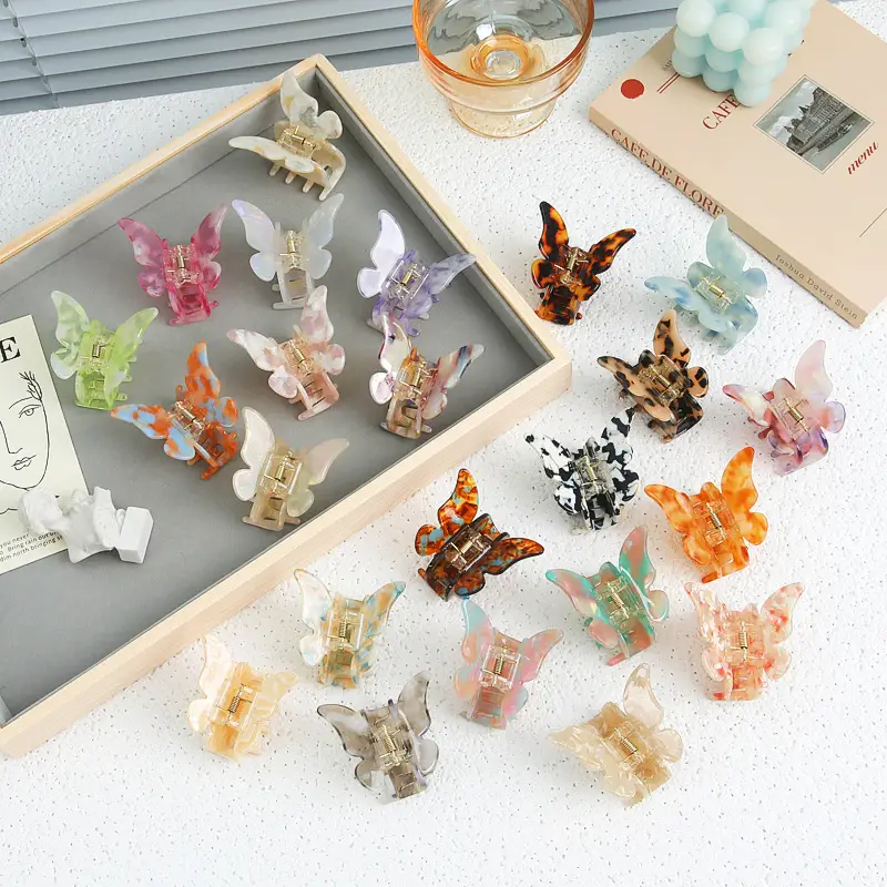 Orange Acrylic Butterfly Hairpin for Women - Image 19