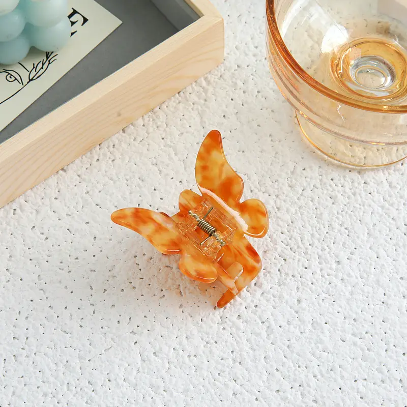 Orange Acrylic Butterfly Hairpin for Women - Image 14