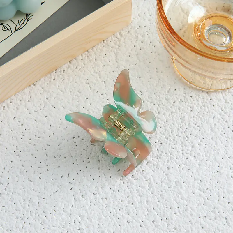 Orange Acrylic Butterfly Hairpin for Women - Image 4