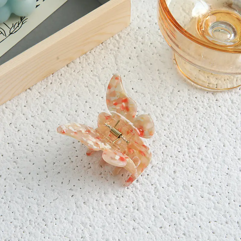Orange Acrylic Butterfly Hairpin for Women - Image 5