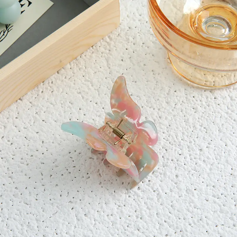 Orange Acrylic Butterfly Hairpin for Women - Image 7