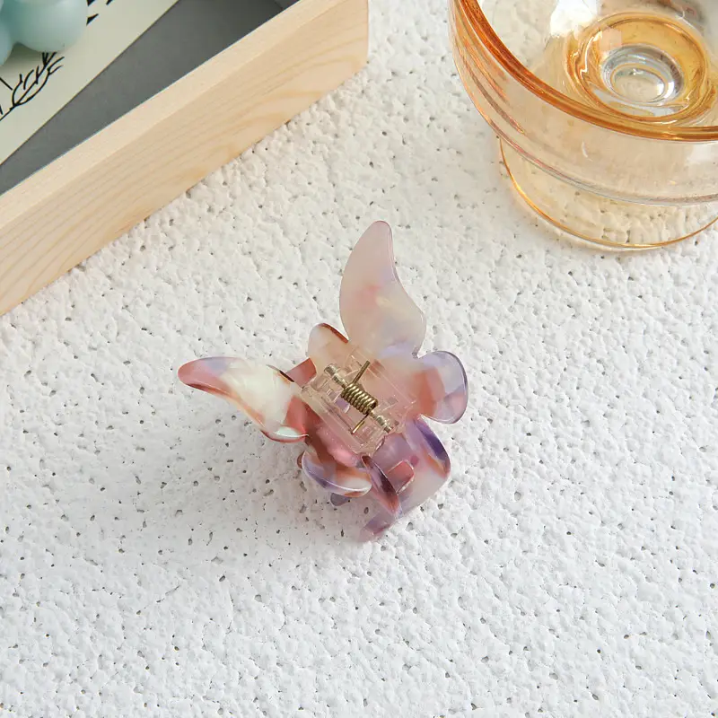Orange Acrylic Butterfly Hairpin for Women - Image 8