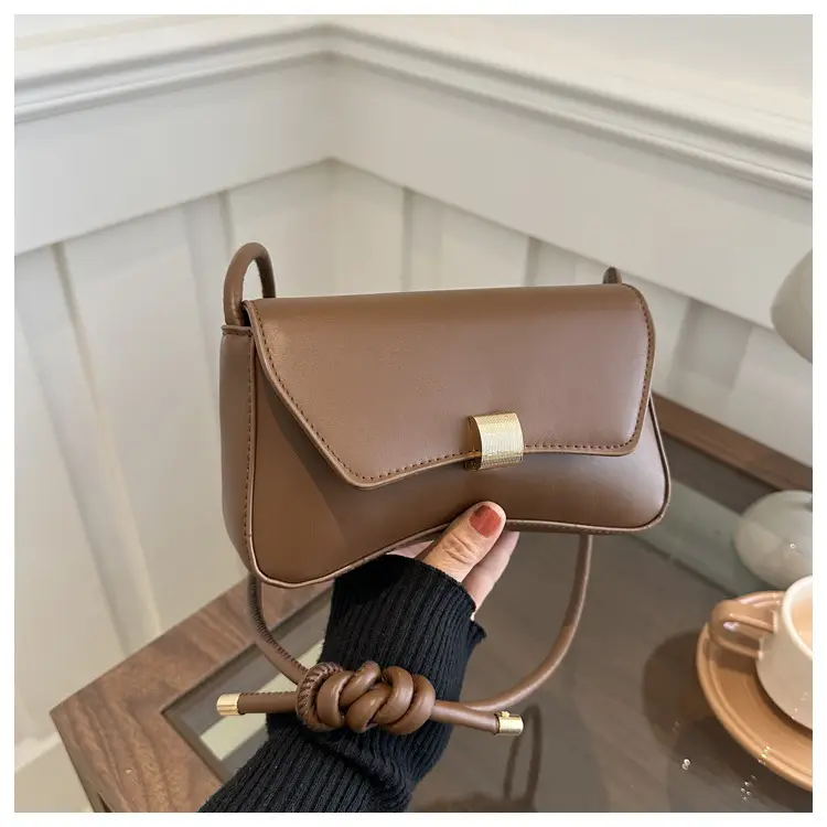 Black Women's Shoulder Crossbody Bag with Gold Clasp — feature 21