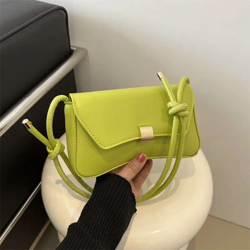 Black Women's Shoulder Crossbody Bag with Gold Clasp - Image 3