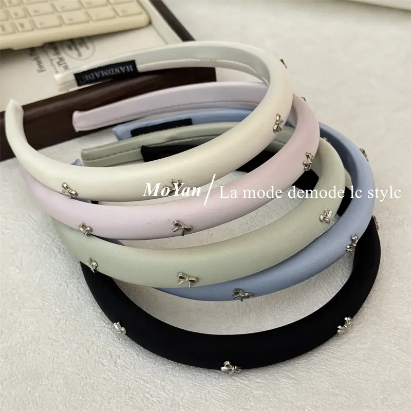 Vintage Gentle Bow Headband Women's 2024 New Advanced Pressure Sensitive Hair Wash Hair Bundles Elegant Hair Cave Hair Accessories - Image 7