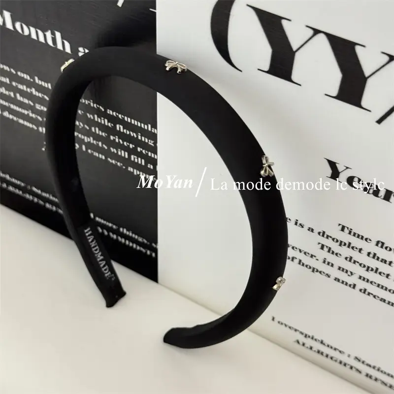 Vintage Gentle Bow Headband Women's 2024 New Advanced Pressure Sensitive Hair Wash Hair Bundles Elegant Hair Cave Hair Accessories — feature 5