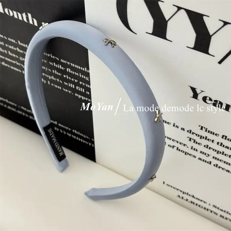 Vintage Gentle Bow Headband Women's 2024 New Advanced Pressure Sensitive Hair Wash Hair Bundles Elegant Hair Cave Hair Accessories — feature 6