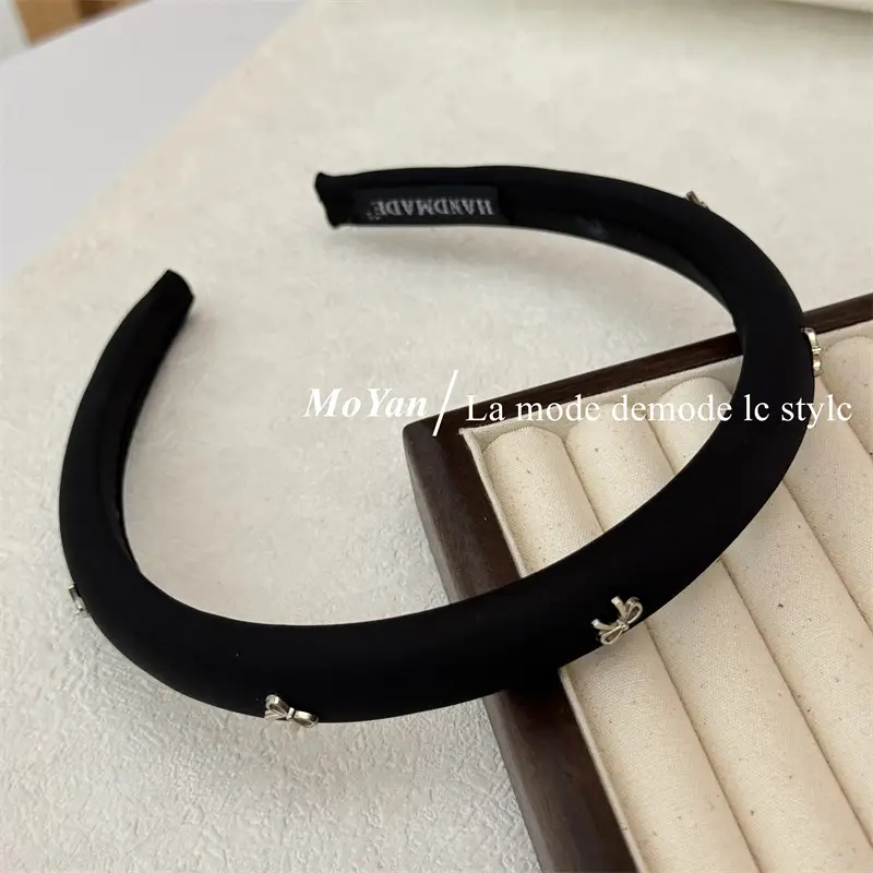 Vintage Gentle Bow Headband Women's 2024 New Advanced Pressure Sensitive Hair Wash Hair Bundles Elegant Hair Cave Hair Accessories - Image 5