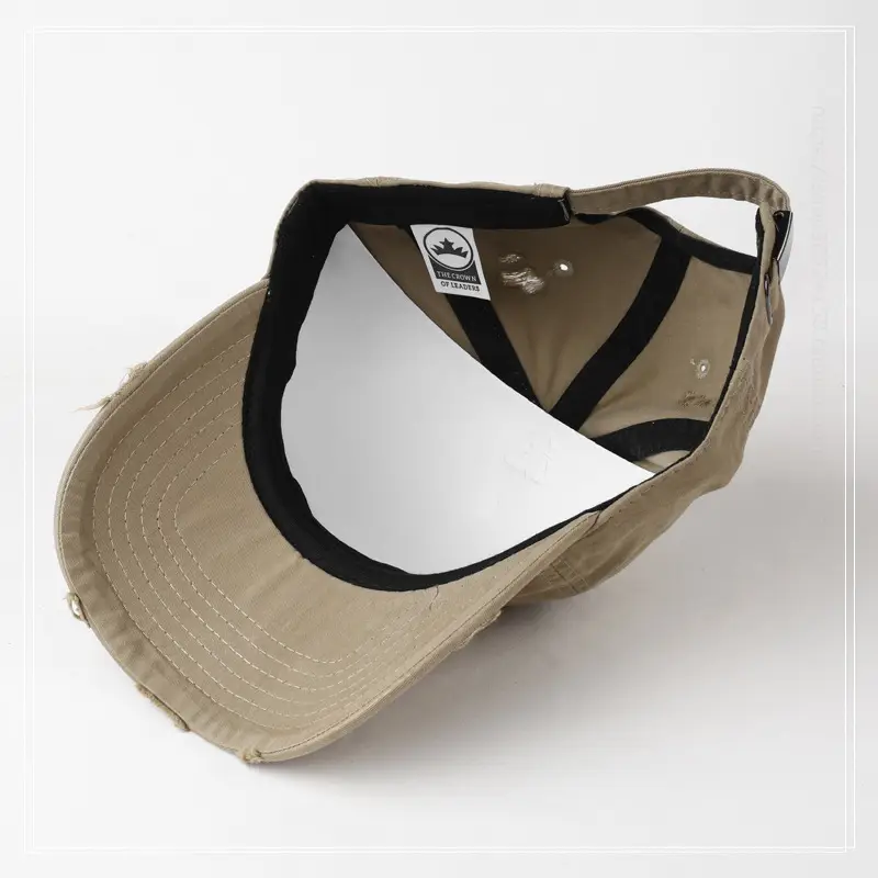 Hole-Breaked Beige Baseball Cap for Women & Men - Image 14