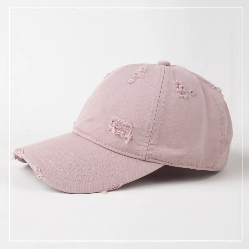 Hole-Breaked Beige Baseball Cap for Women & Men — feature 10