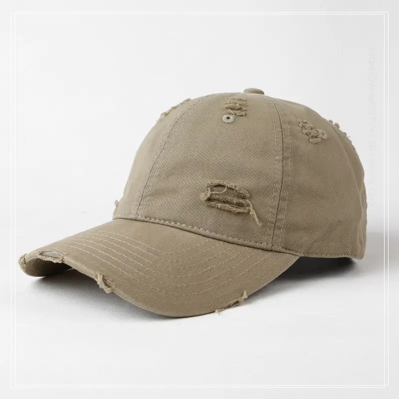 Hole-Breaked Beige Baseball Cap for Women & Men — feature 15